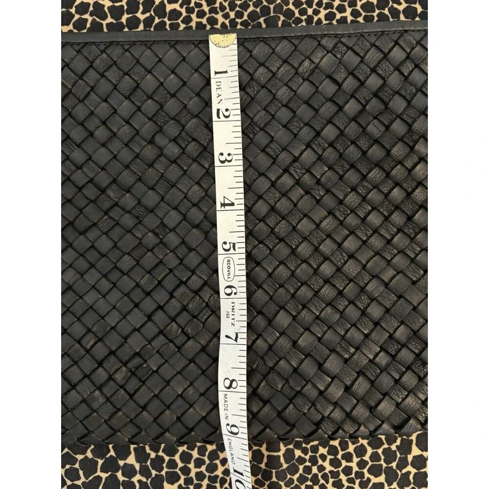 Massimo Palomba Hand Made Italian Black Woven Leather Clutch